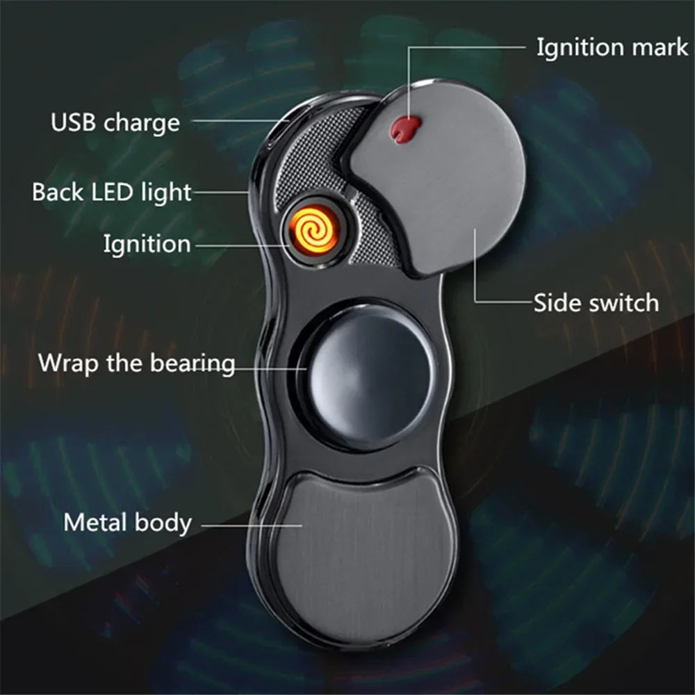 LED Electric Spinner Lighter